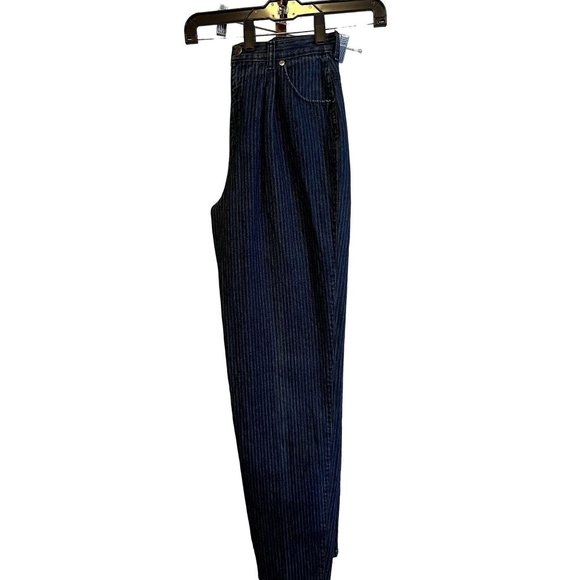 1980s Vintage Bon Jour Denim Pleated Front PinStripe Jeans - Picture 14 of 15